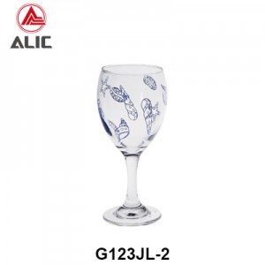 Hotsale Wine Glass Goblet with seashell decal 340ml G123JL-2