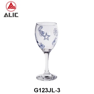 Hotsale Wine Glass Goblet with seashell decal 230ml G123JL-3
