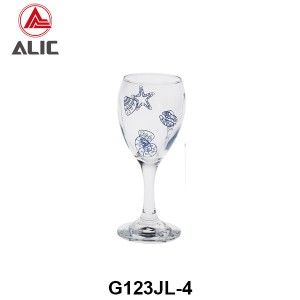 Hotsale Wine Glass Goblet with seashell decal 195ml G123JL-4