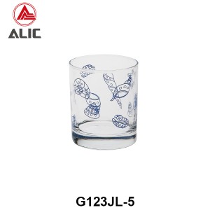 Hotsale Whisky Glass DOF Lowball Tumbler suitable for soft drink with seashell decal 290ml G123JL-5