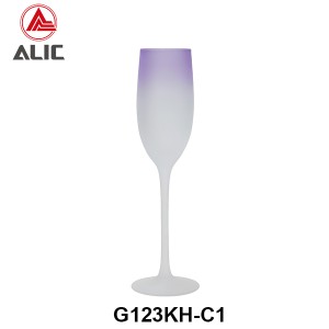 Lead Free High Quantity Painted Matt Very Peri Color Champagne Flute Glass G123KH-C1 200ml