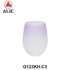 Lead Free High Quantity Painted in Matt Very Peri Color Stemless Wine Glass Goblet G123KH-C3 480ml