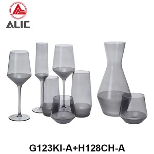 Lead Free High Quantity Hand Painted Smoky Color White Wine Glass Goblet  G123KI-A3 360ml
