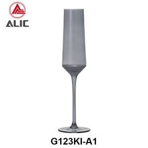 Lead Free High Quantity Hand Painted Smoky Color Champagne Flute  G123KI-A1 180ml