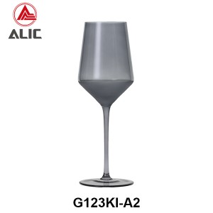 Lead Free High Quantity Hand Painted Smoky Color Red Wine Glass Goblet  G123KI-A2 450ml