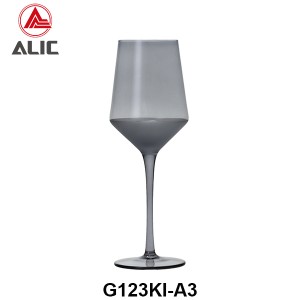 Lead Free High Quantity Hand Painted Smoky Color White Wine Glass Goblet  G123KI-A3 360ml