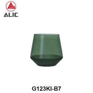 Lead Free High Quantity Hand Painted Pine Green Color DOF Glass Tumbler  G123KI-B7 250ml