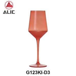 Lead Free High Quantity Hand Painted Orange Color White Wine Glass Goblet  G123KI-D3 360ml