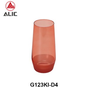Lead Free High Quantity Hand Painted Orange Color Highball Glass Tumbler G123KI-D4 500ml