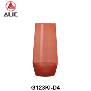 Lead Free High Quantity Hand Painted Orange Color Highball Glass Tumbler G123KI-D4 500ml