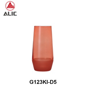Lead Free High Quantity Hand Painted Orange Color Highball Glass Tumbler G123KI-D5 300ml