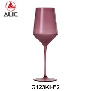 Lead Free High Quantity Hand Painted Purple Color Red Wine Glass Goblet  G123KI-E2 450ml