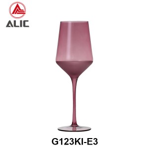 Lead Free High Quantity Hand Painted Purple Color White Wine Glass Goblet  G123KI-E3 360ml