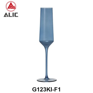 Lead Free High Quantity Hand Painted Blue Perennial Color Champagne Flute  G123KI-F1 180ml