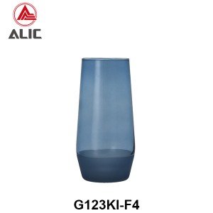 Lead Free High Quantity Hand Painted Blue Perennial Color Highball Glass Tumbler  G123KI-F4 500ml