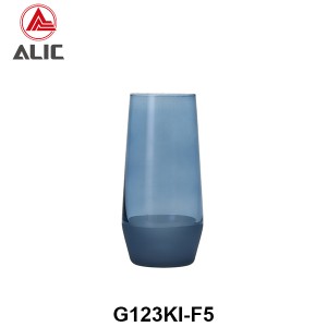 Lead Free High Quantity Hand Painted Blue Perennial Color Highball Glass Tumbler  G123KI-F5 300ml