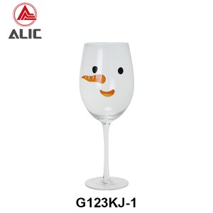 New Christmas style Hand Blown Red Wine Glass Goblet 540ml G123KJ-1 for gift and party