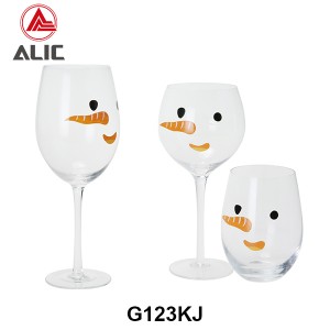 New Christmas style Hand Blown Gin Balloon Wine Glass Goblet 420ml G123KJ-2 for gift and party