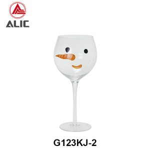 New Christmas style Hand Blown Gin Balloon Wine Glass Goblet 420ml G123KJ-2 for gift and party