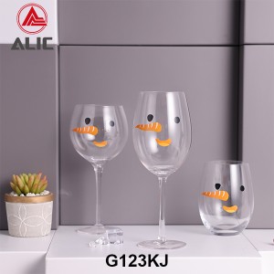 New Christmas style Hand Blown Gin Balloon Wine Glass Goblet 420ml G123KJ-2 for gift and party