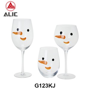 New Christmas style Hand Blown Gin Balloon Wine Glass Goblet 420ml G123KJ-2 for gift and party
