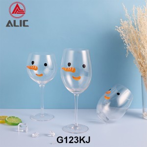 New Christmas style Hand Blown Gin Balloon Wine Glass Goblet 420ml G123KJ-2 for gift and party