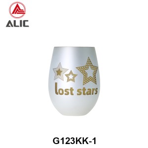 New Arrival Candle Glass Set G123KK-1 with star decal and matt finishing