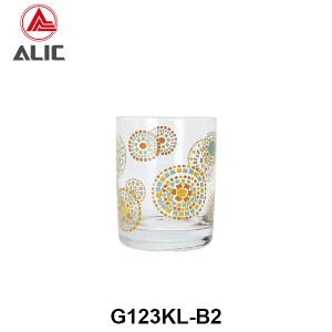 High Quality DOF Glass with mosaic style decal 250ml G123KL-B2
