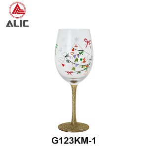 New Christmas style Hand Blown Red Wine Glass Goblet 510ml G123KM-1 for gift and party