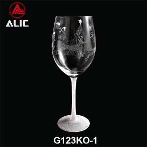 New Christmas style Hand Blown Red Wine Glass Goblet 520ml G123KO-1 for gift and party