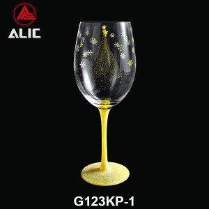 New Christmas style Hand Blown Red Wine Glass Goblet 520ml G123KP-1 for gift and party