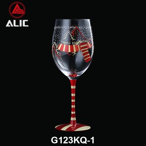 New Christmas style Hand Blown Red Wine Glass Goblet 520ml G123KQ-1 for gift and party