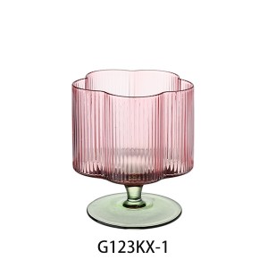 Spray color pink and green cocktail goblet G123KX-1