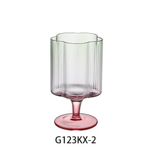 Spray color pink and green cocktail goblet G123KX-2