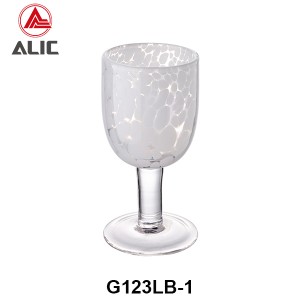 Exotic White Spotted Hand Blown Wine Glasses Set – Red Wine G123LB-1