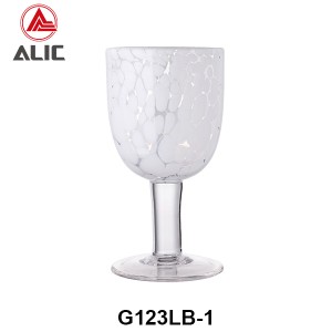 Exotic White Spotted Hand Blown Wine Glasses Set – Red Wine G123LB-1