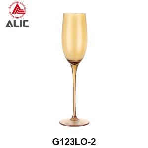 Handmade Flute Glass in topaz color G123LO-2