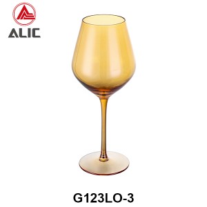 Handmade Wine Glass in topaz color G123LO-3