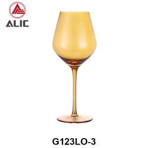 Handmade Wine Glass in topaz color G123LO-3