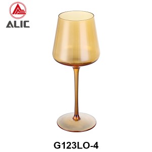 Handmade Wine Glass in topaz color G123LO-4