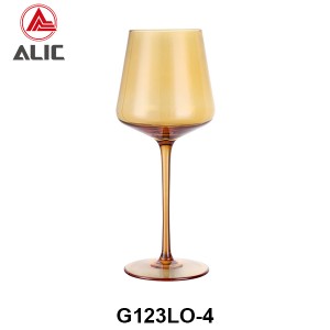 Handmade Wine Glass in topaz color G123LO-4