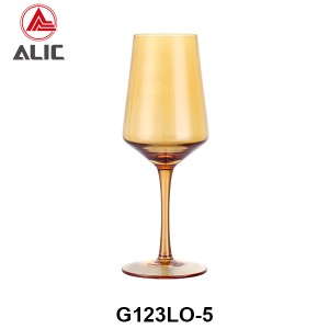 Handmade Wine Glass in topaz color G123LO-5