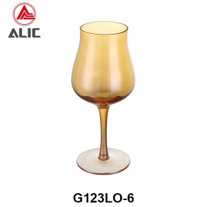 Handmade Wine Glass in topaz color G123LO-6