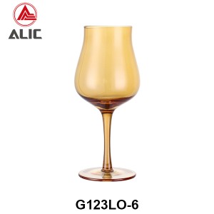 Handmade Wine Glass in topaz color G123LO-6