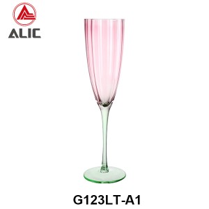 Newly Designed Lovely Spray Colour Pink and Green goblet and Glass G123LT