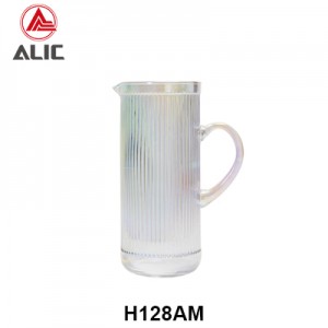 Handmade Glass Set Jug/Pitcher in rippled pattern and iridescent color 2000ml H128AM
