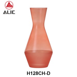 Lead Free High Quantity Hand Painted Orange Color Glass Carafe H128CH-D 1400ml