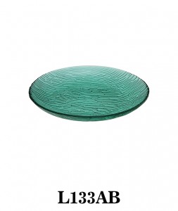 Handmade Stylish Design Glass Portion Plate for seasoning/snacks/dessert/cake/canape L133AB coloured glass with gold trim