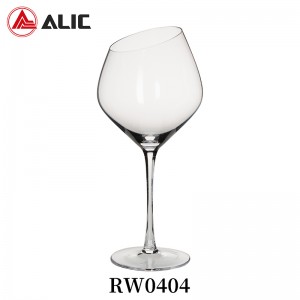 Lead Free Hand Blown Wine Glass Goblet with oblique mouth 480ml RW0404