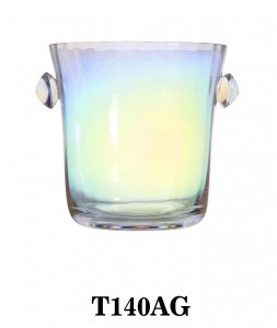 Handmade Luxury Optic Ice Bucket in iridescent color T140AG for table/party/events